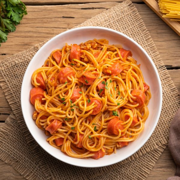 Spaghetti with Hotdogs